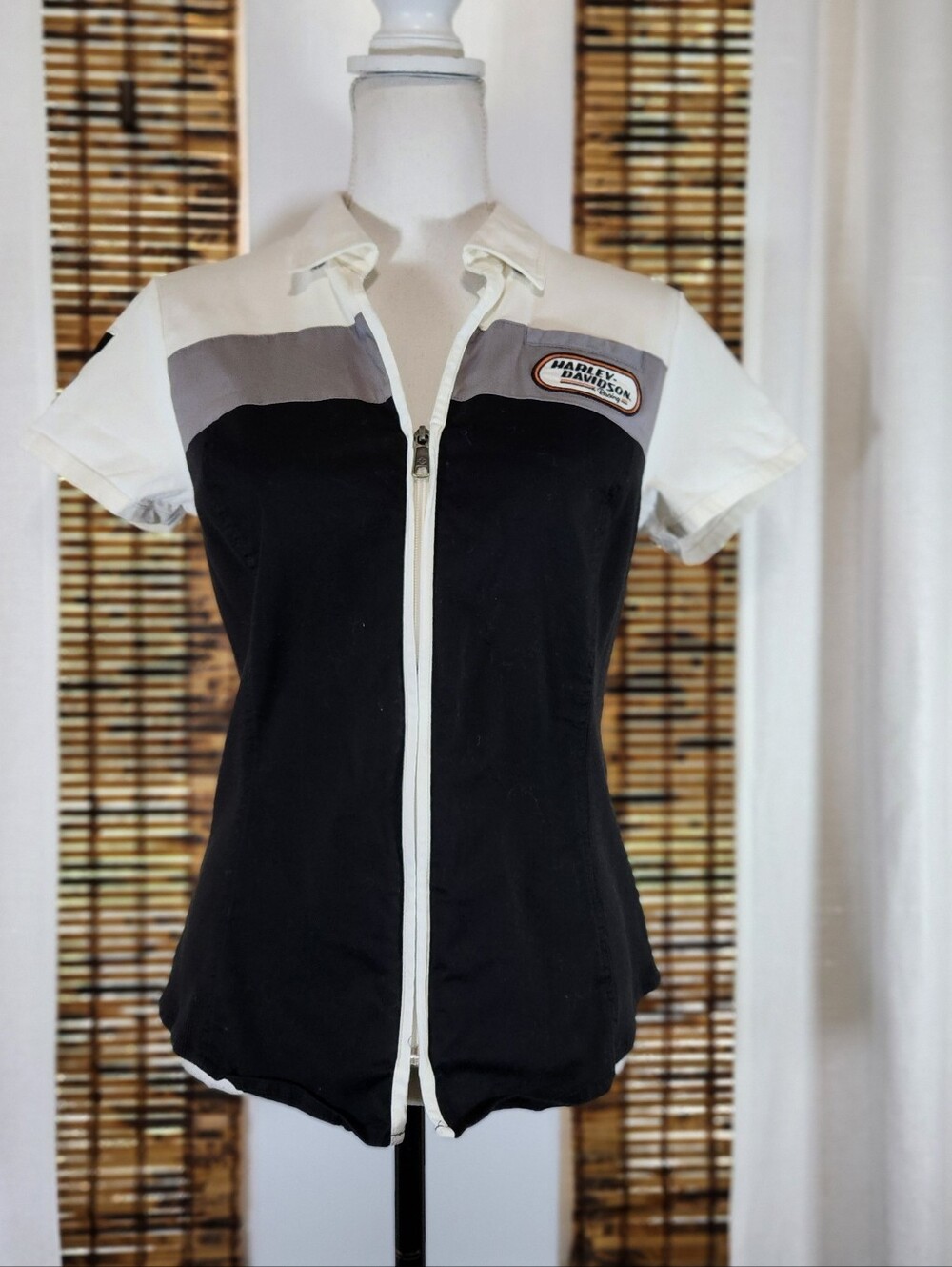 Harley-Davidson Women's Zip-Up Racing Mechanic Shirt - Size Small
